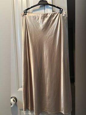 Lux Satin Maxi Skirt in Champagne